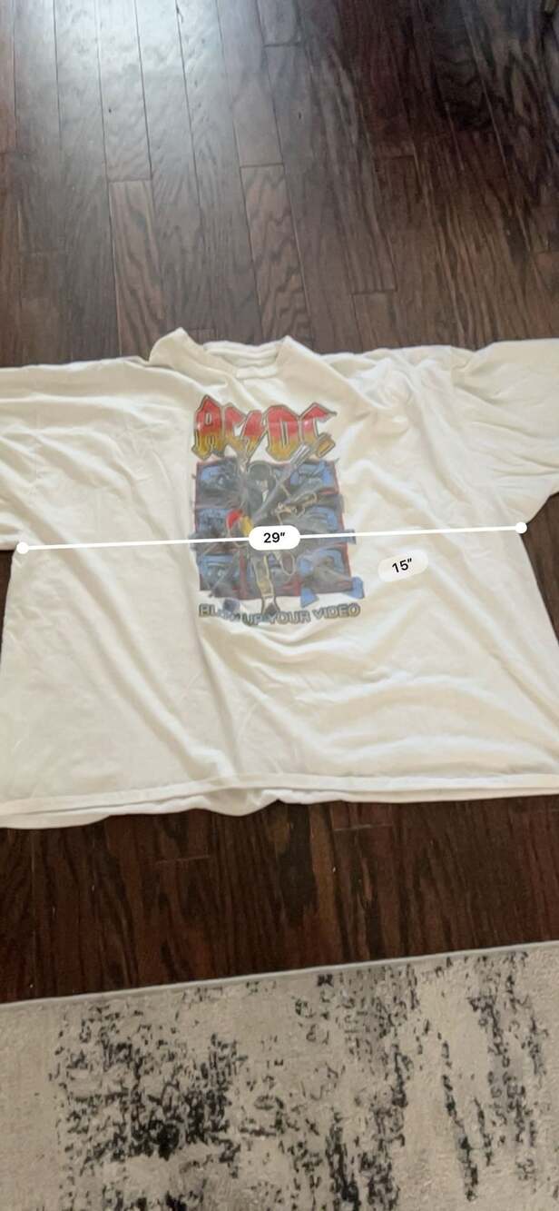 AC/DC Blow Up Your Video T-Shirt Size 4X White Cotton Graphic Tee